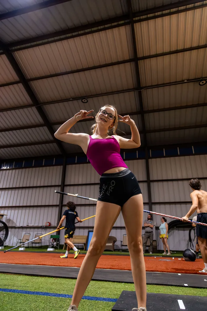 Off The Grid athlete having fun during a night training session